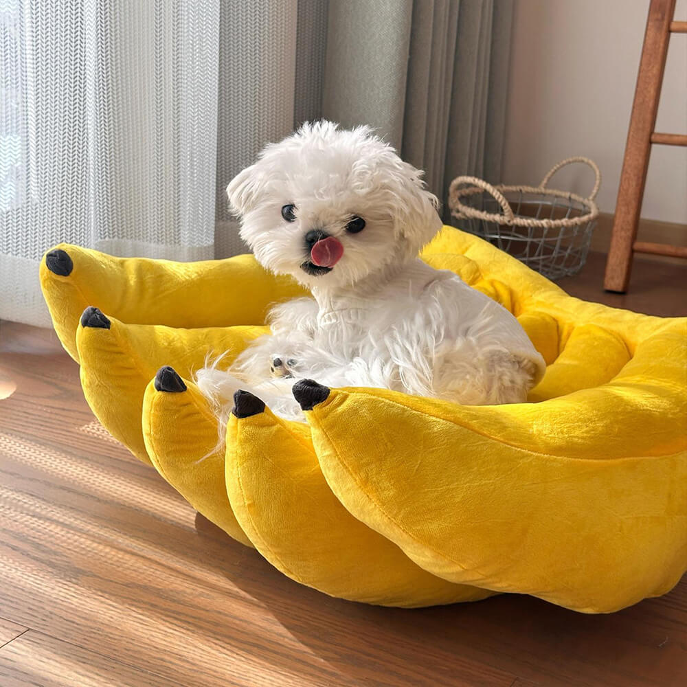 Cama para perros en forma de plátano, suave y adorable