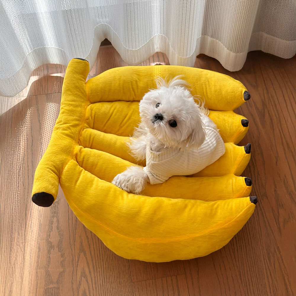 Cama para perros en forma de plátano, suave y adorable