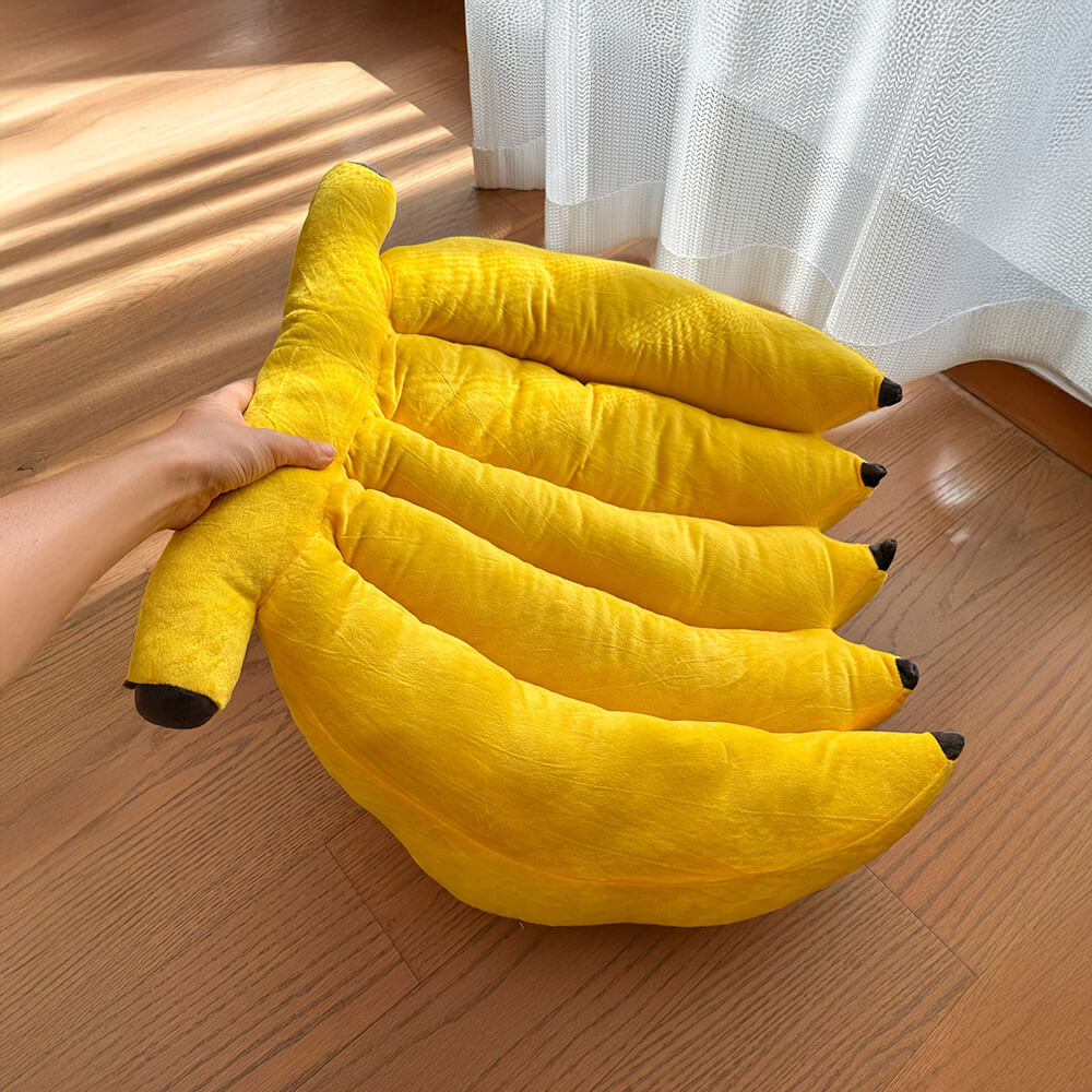 Cama para perros en forma de plátano, suave y adorable
