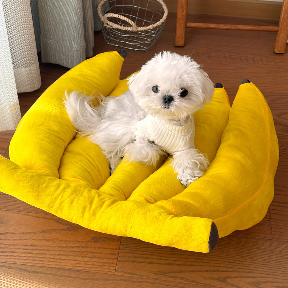 Cama para perros en forma de plátano, suave y adorable