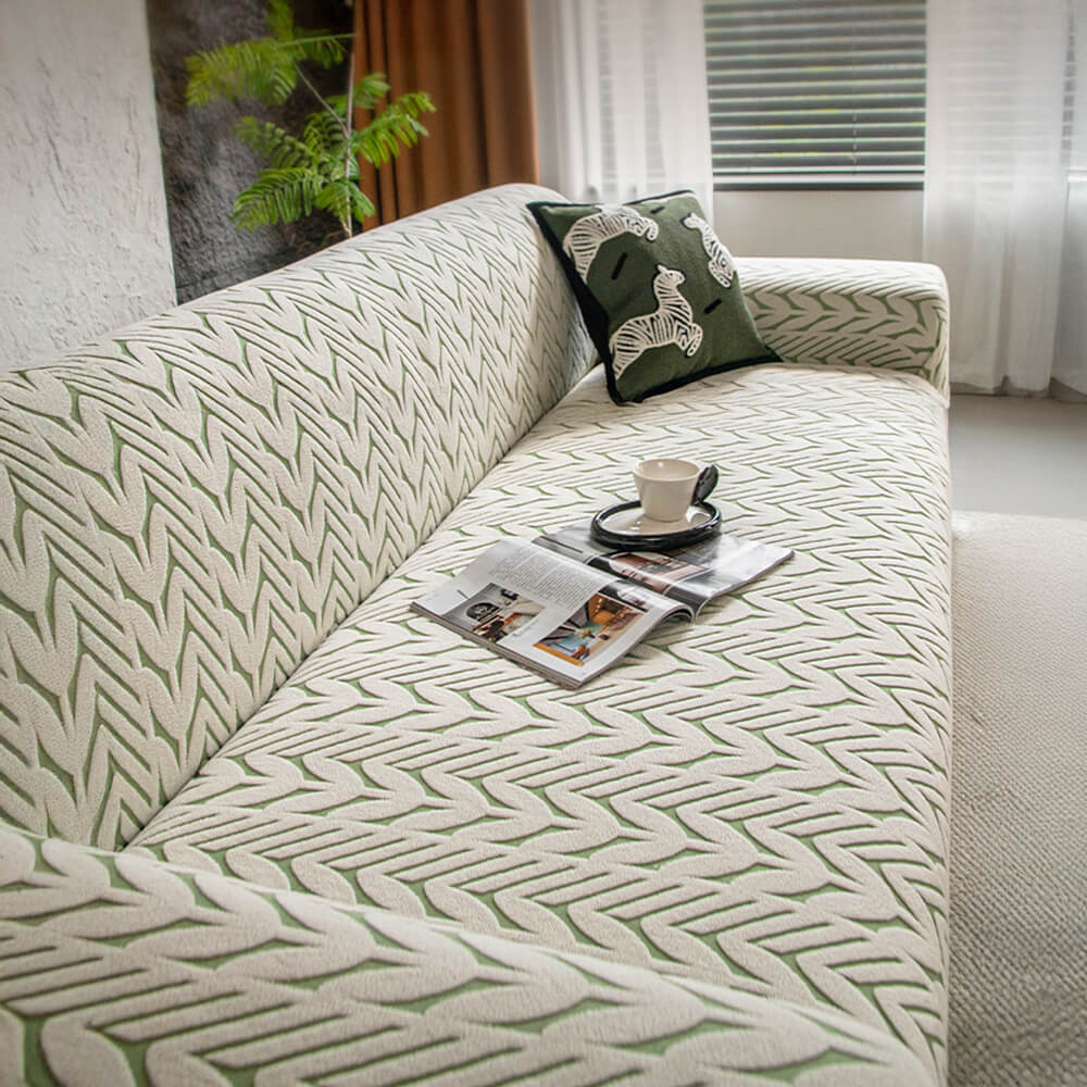Patrón de oído de trigo texturizado Jacquard Fleece Magic Couch Couch