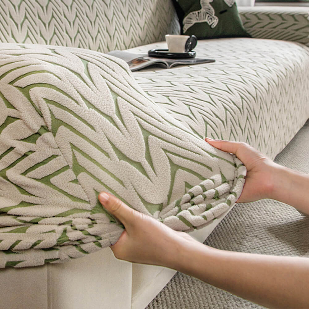 Patrón de oído de trigo texturizado Jacquard Fleece Magic Couch Couch