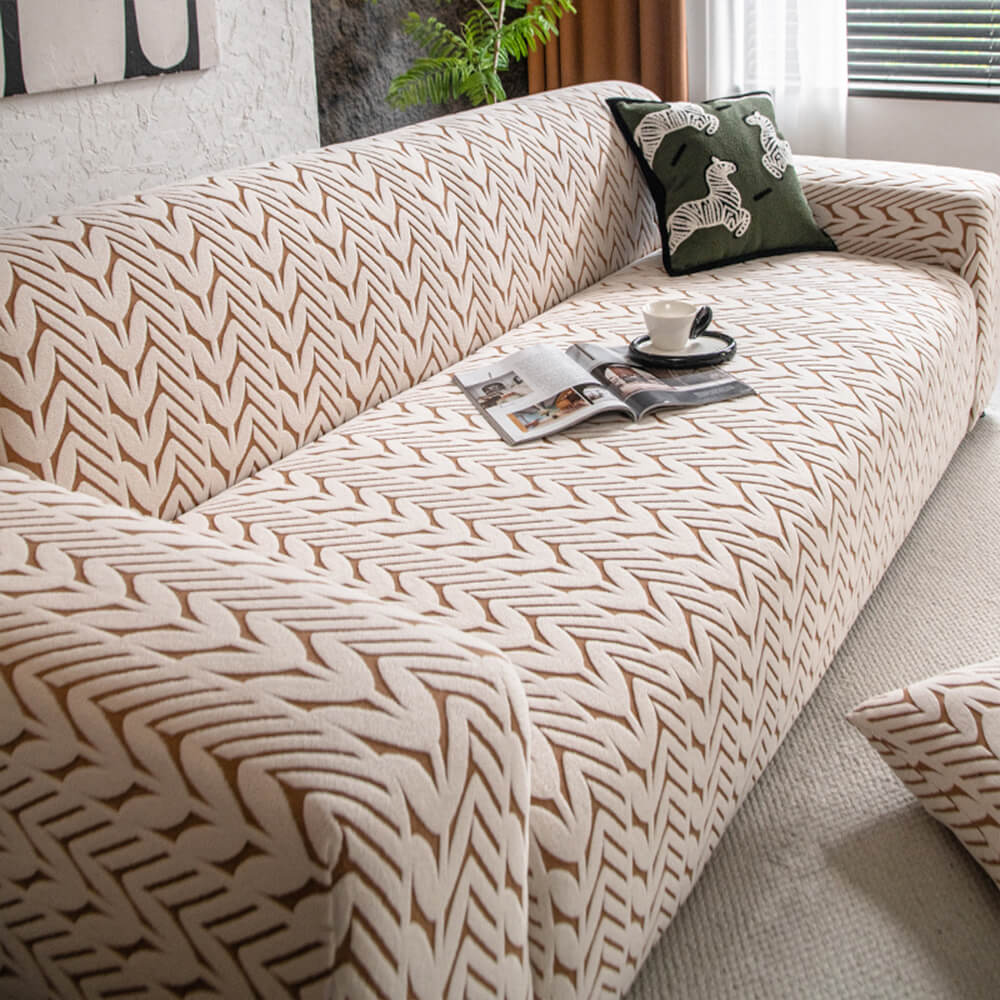 Patrón de oído de trigo texturizado Jacquard Fleece Magic Couch Couch