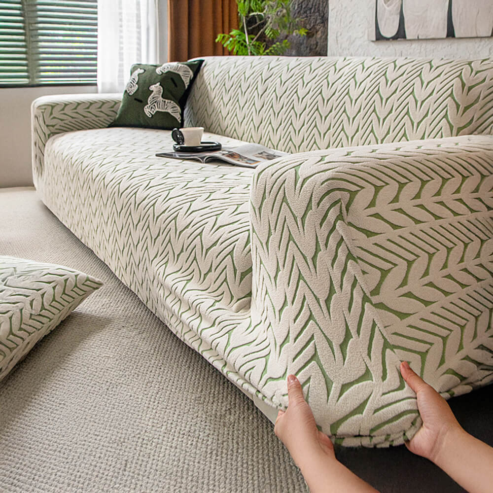 Patrón de oído de trigo texturizado Jacquard Fleece Magic Couch Couch