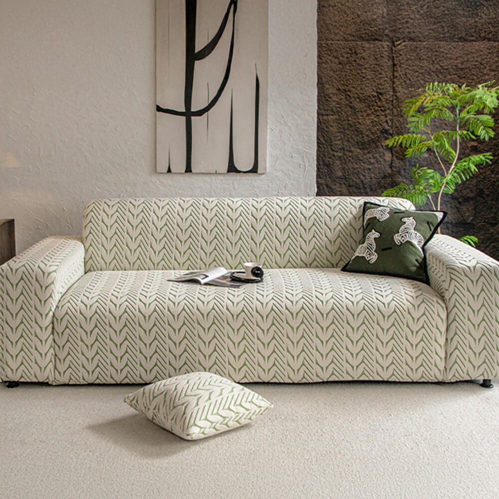Patrón de oído de trigo texturizado Jacquard Fleece Magic Couch Couch