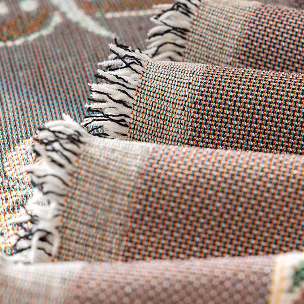 Funda de sofá de jacquard de chenilla floral botánico vintage