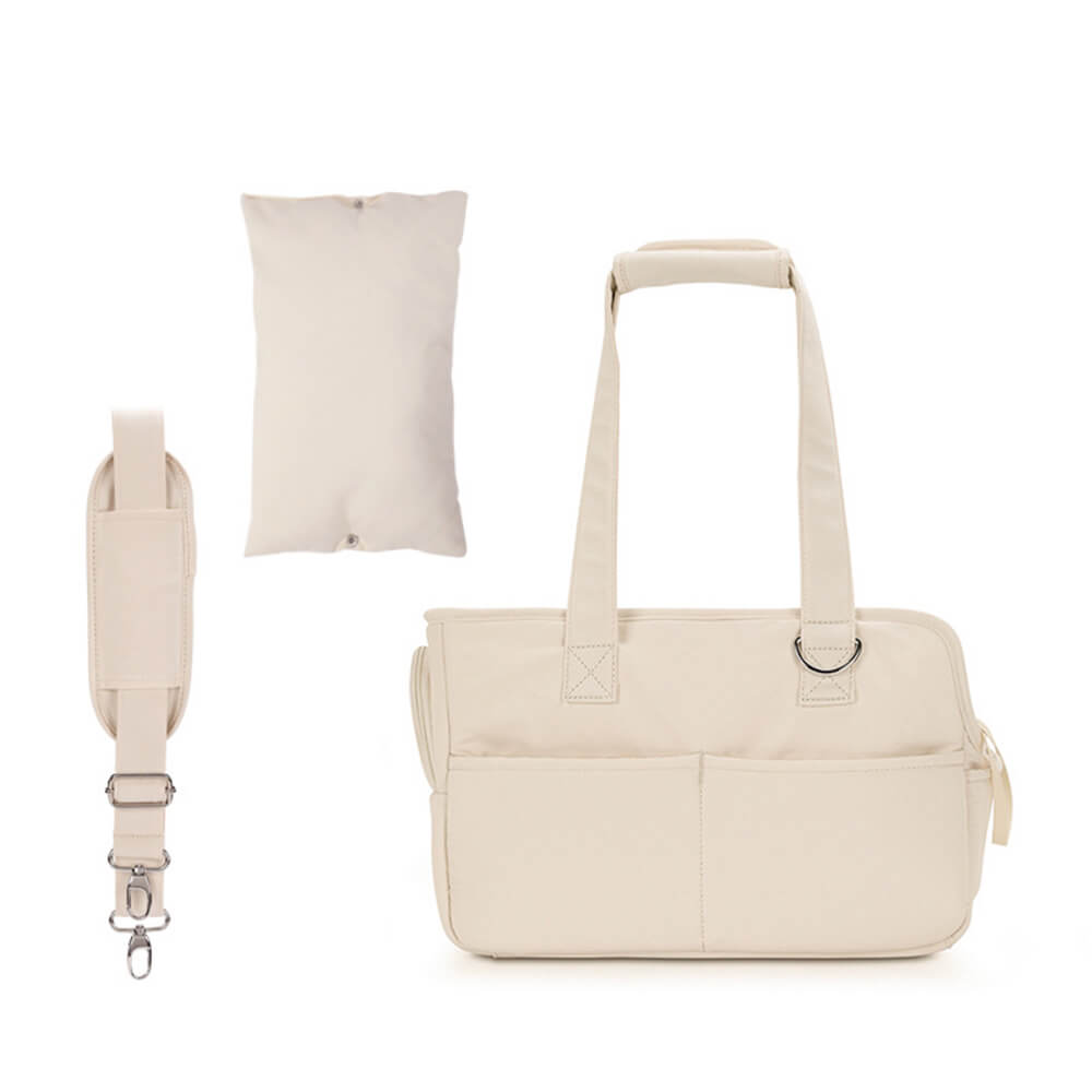 Bolsa transportadora para perros y gatos con estilo, a rayas y amigable para viajar
