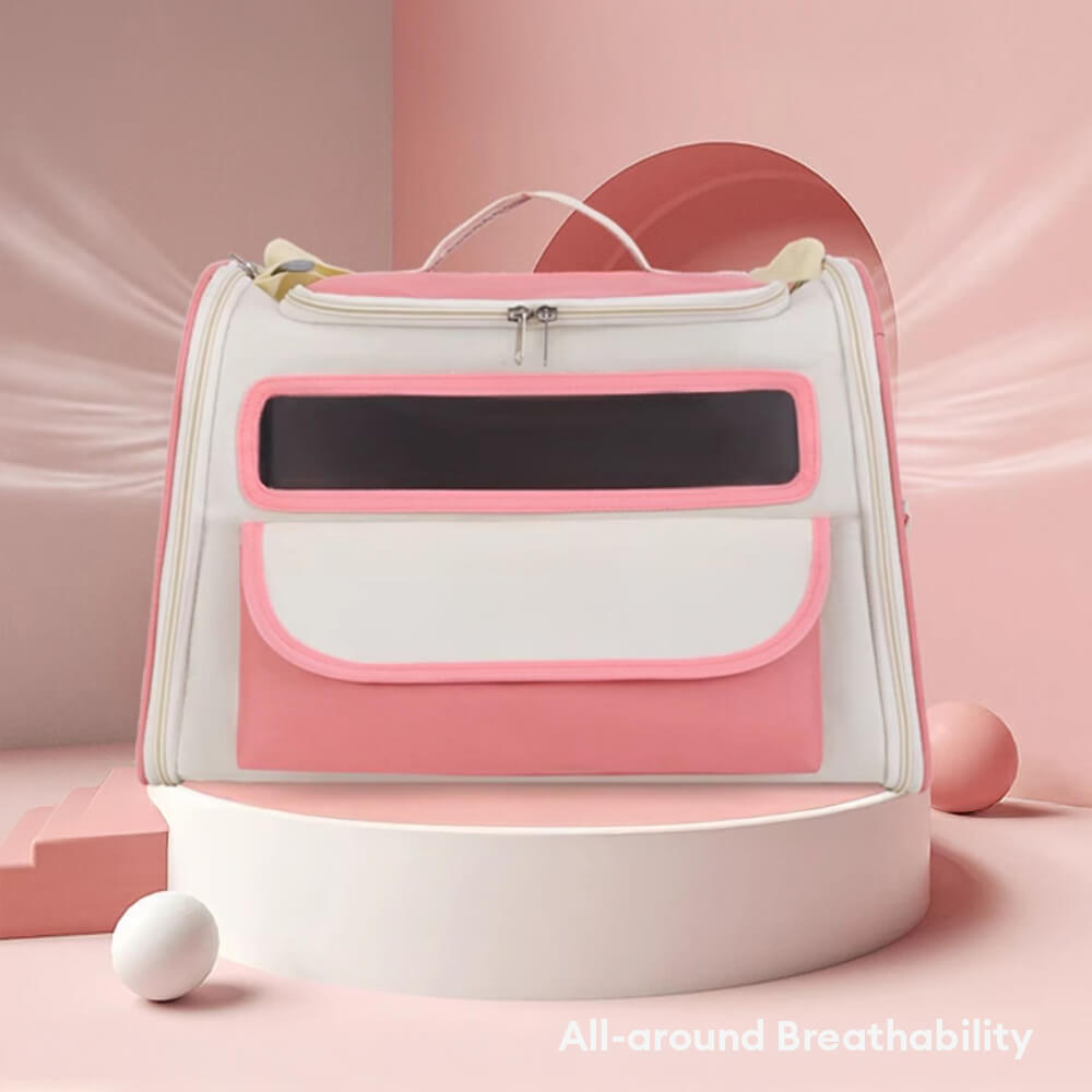 Bolso bandolera multi-bolsillos con diseño en bloques de color para transportar gatos