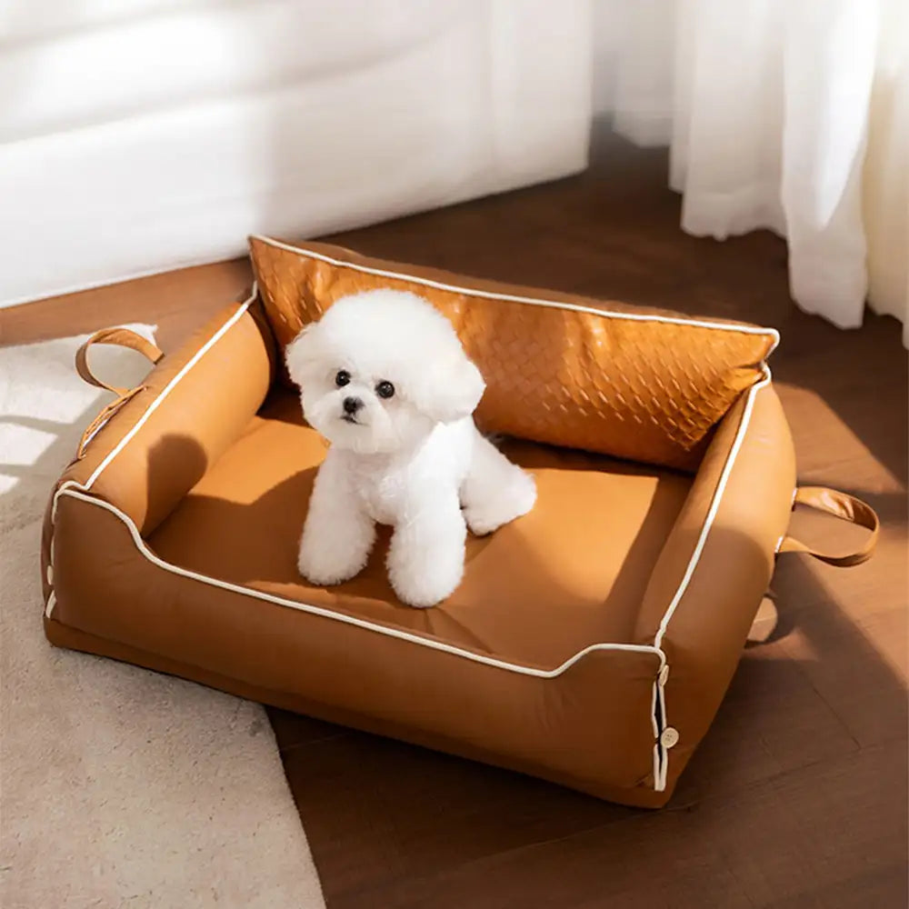 Faux cuero impermeable látex protector de látex sofá cama para perros