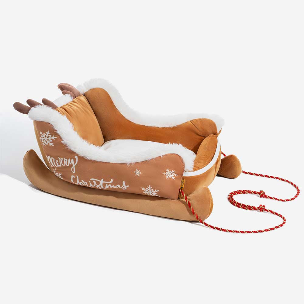 Cama festiva y acogedora para perros: trineo navideño
