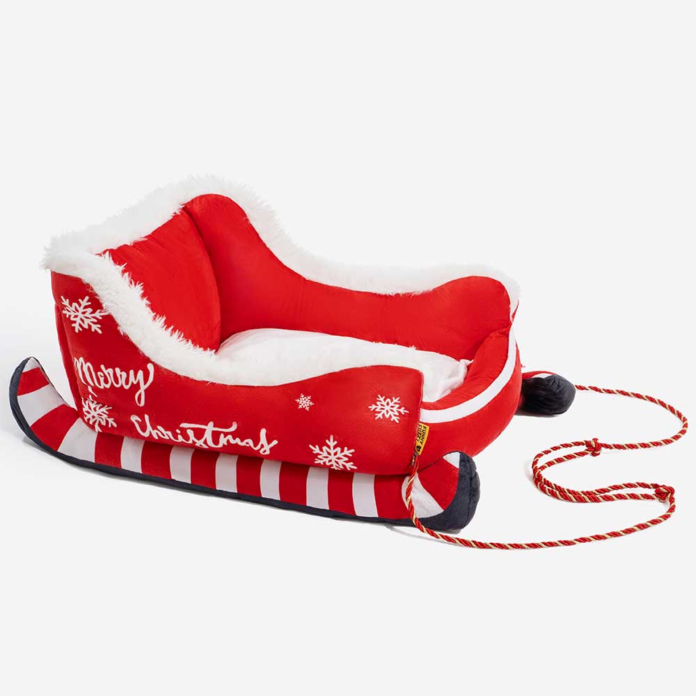 Cama festiva y acogedora para perros: trineo navideño