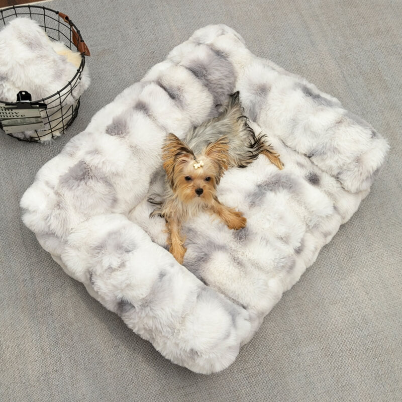 Fluffy Plush espesada acogedora cama calmante de mascotas para perro sofá cama de gato