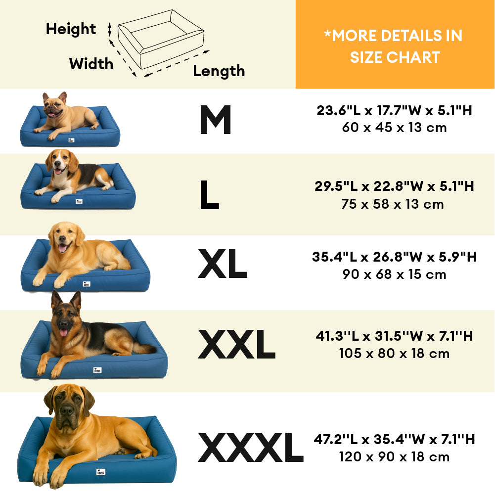 Cama grande impermeável para cães com suporte surround totalmente ortopédico