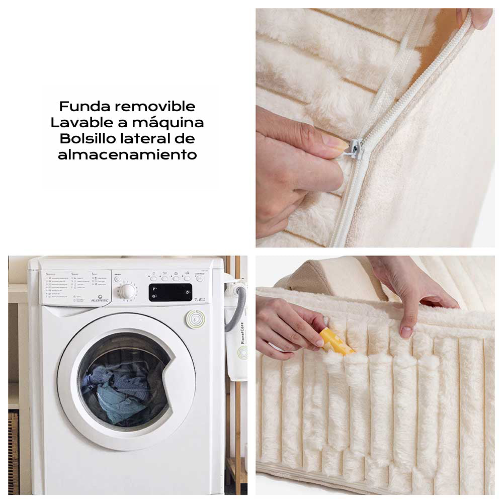 Cama ortopédica para humanos y perros con relleno cremoso y esponjoso: comodidad expandible