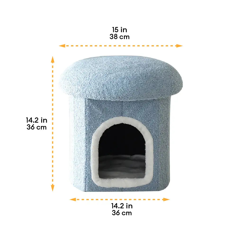 Casa para mascotas tipo otomano portátil, cueva para gatos plegable