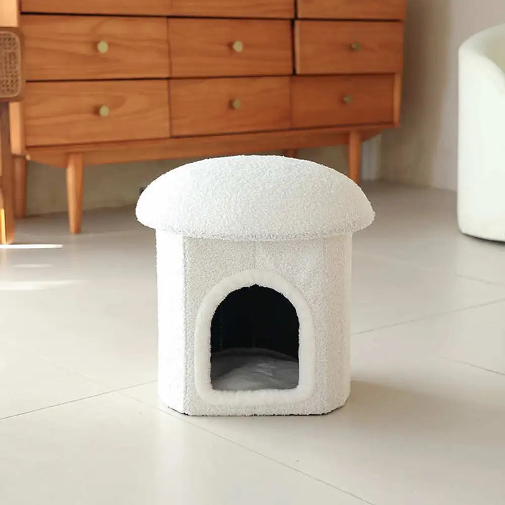 Casa para mascotas tipo otomano portátil, cueva para gatos plegable