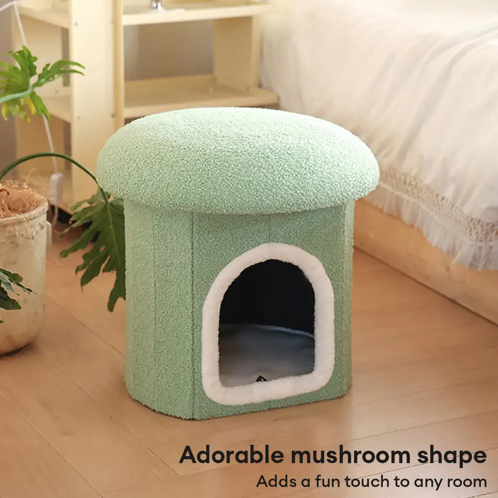 Casa para mascotas tipo otomano portátil, cueva para gatos plegable