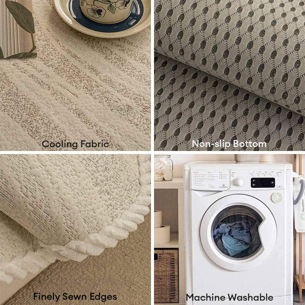 Estilo minimalista de seda de hielo táctil fría con cubierta de sofá de borde trenzado