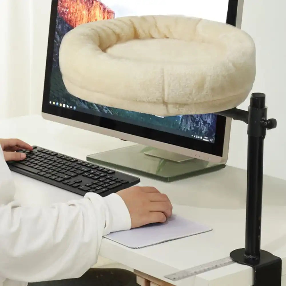 Hamaca para gatos de oficina ajustable y giratoria con soporte de hierro