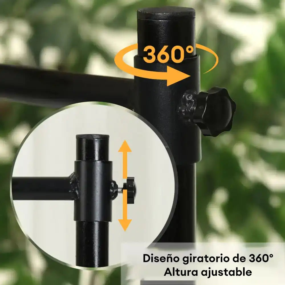 Hamaca para gatos de oficina ajustable y giratoria con soporte de hierro