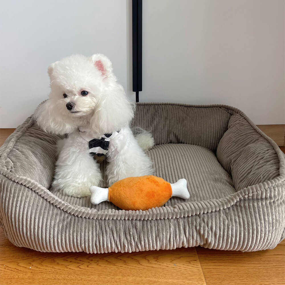 Cama para perros de corduroy duradera y acogedora para todas las estaciones, para perros pequeños y medianos