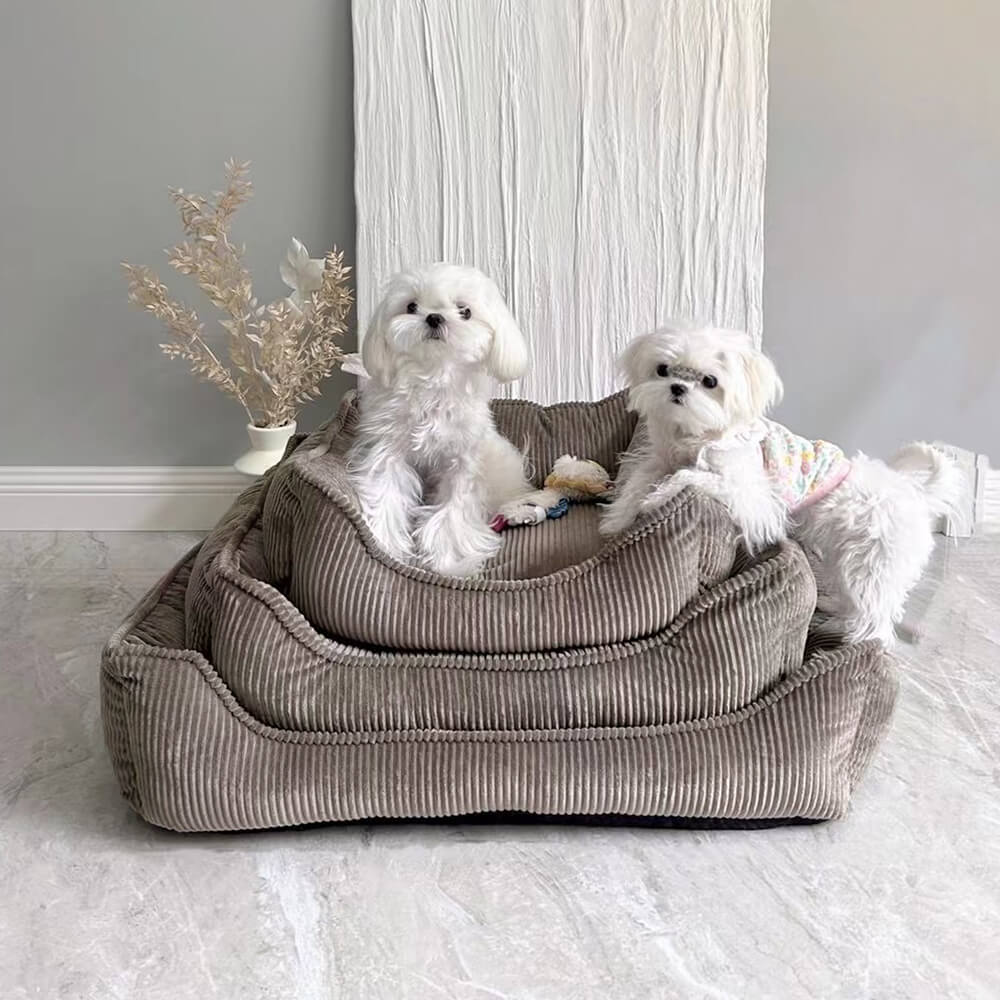Cama para perros de corduroy duradera y acogedora para todas las estaciones, para perros pequeños y medianos