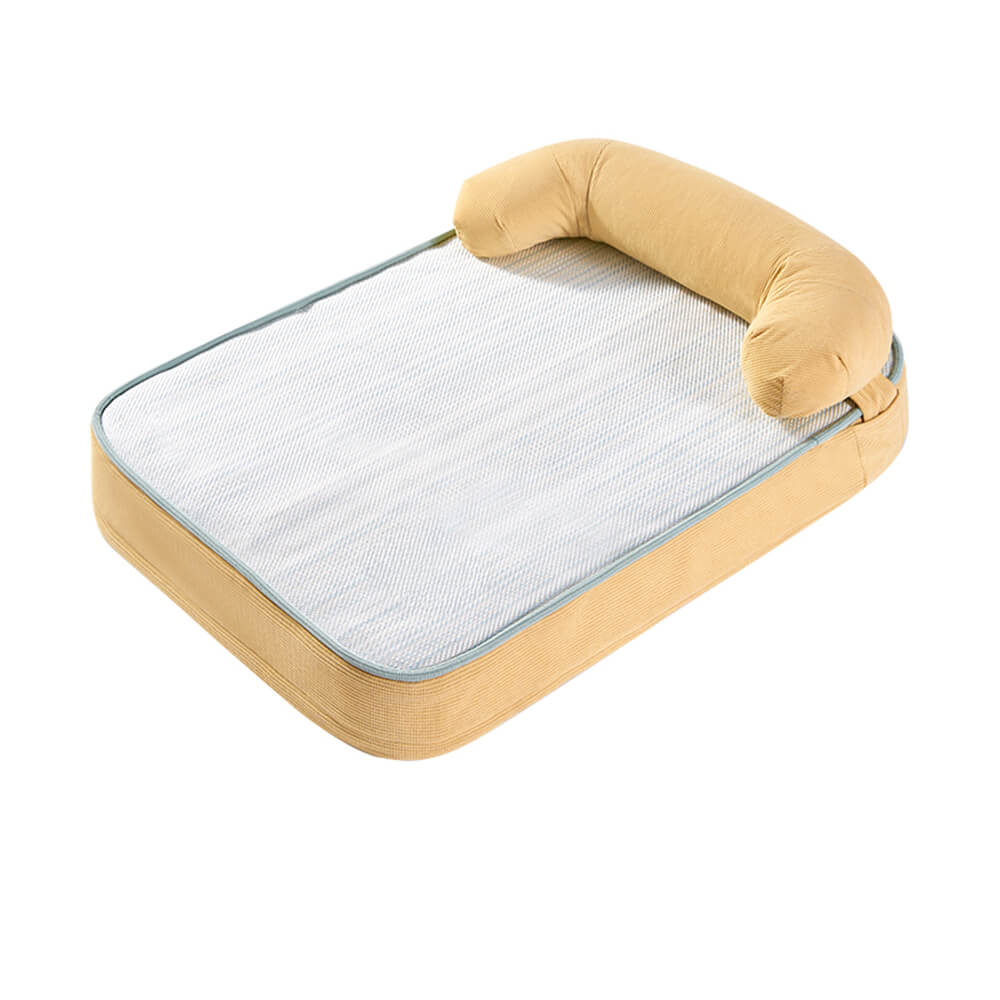 Cama ortopédica para perros transpirable de temporada con forro impermeable y almohada