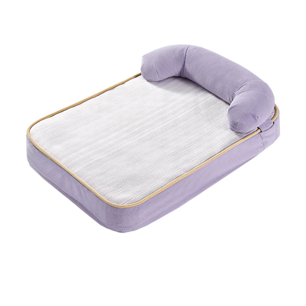 Cama ortopédica para perros transpirable de temporada con forro impermeable y almohada