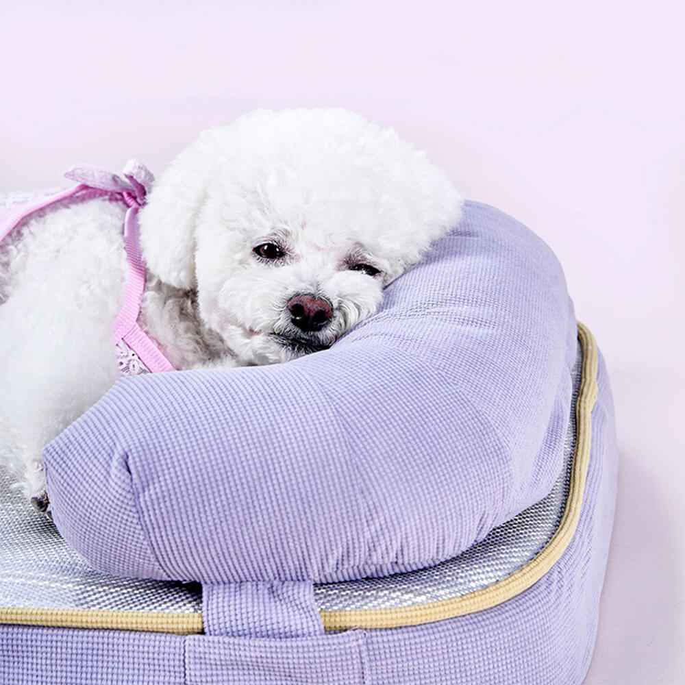 Cama ortopédica para perros transpirable de temporada con forro impermeable y almohada