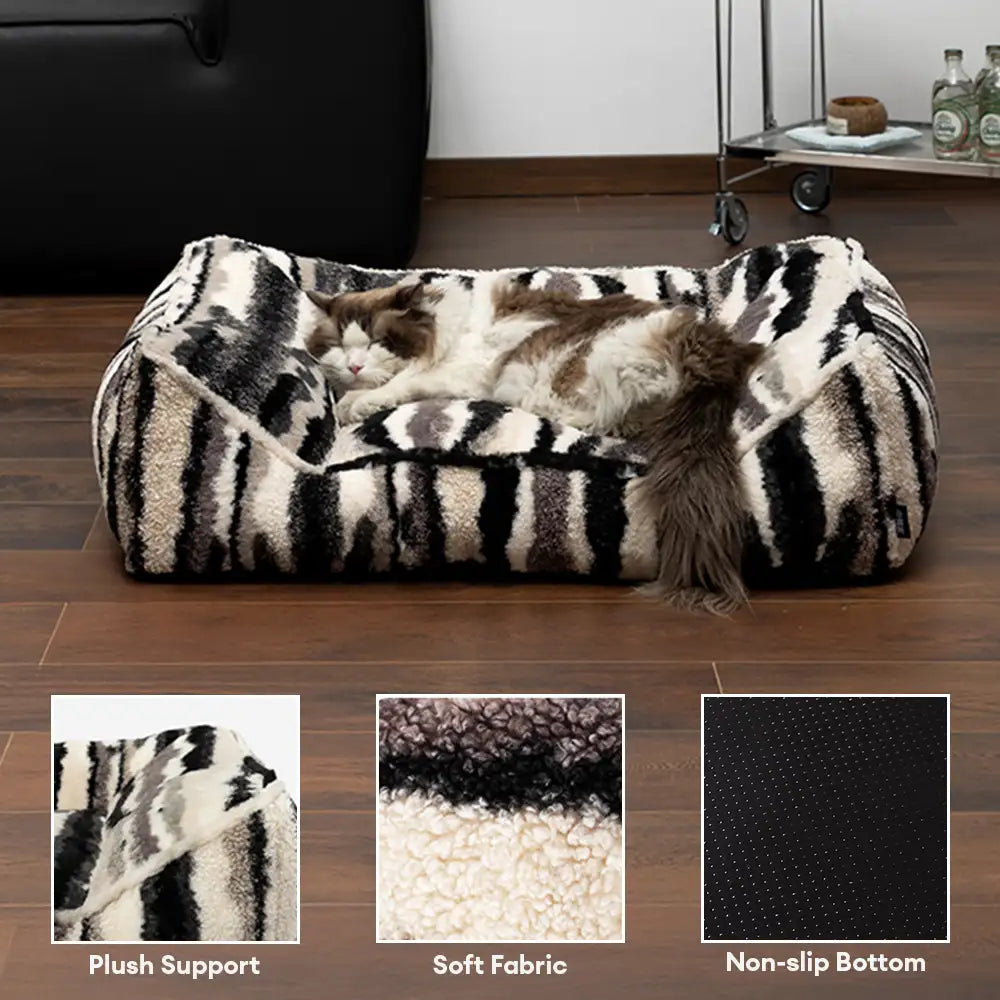 Cama grande para perros de arte en imitación de lana de cordero, cálida, resistente a rasguños y cómoda para un sueño profundo