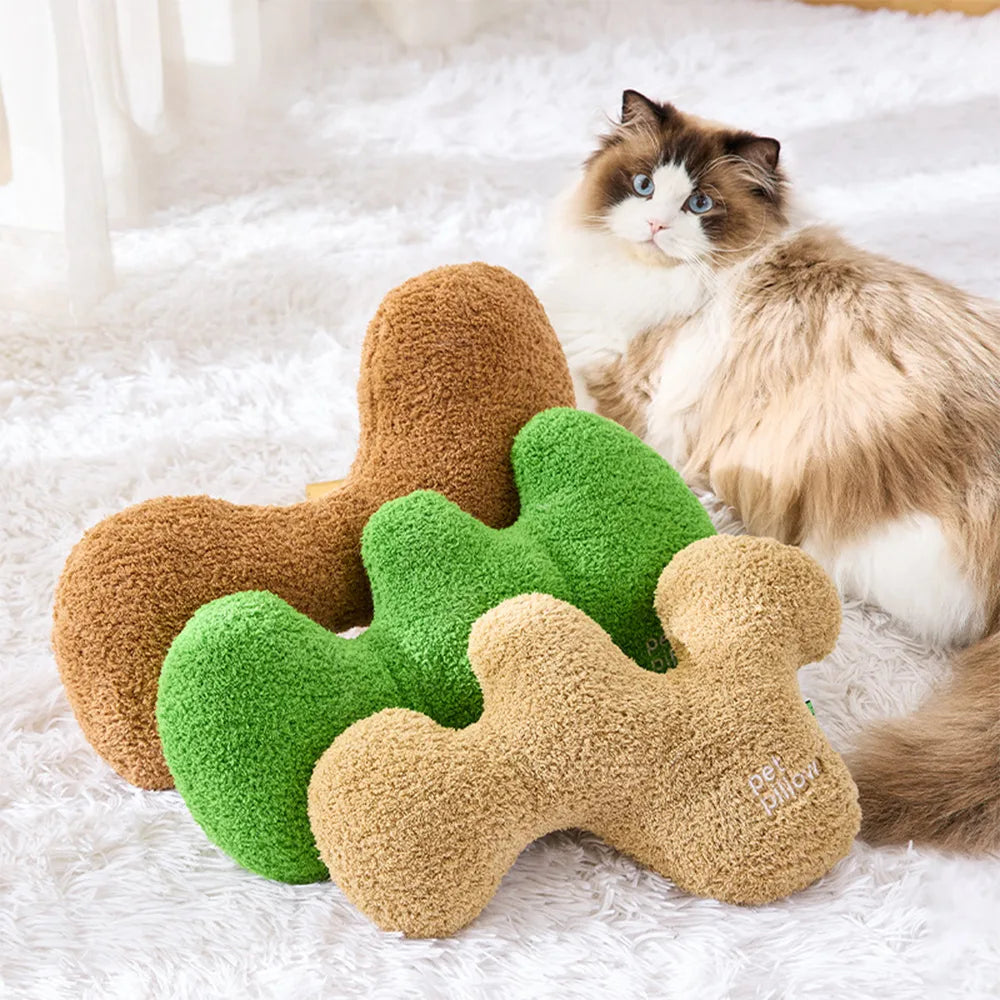 Almohada para mascotas de juguete para perros chillidos en forma de hueso
