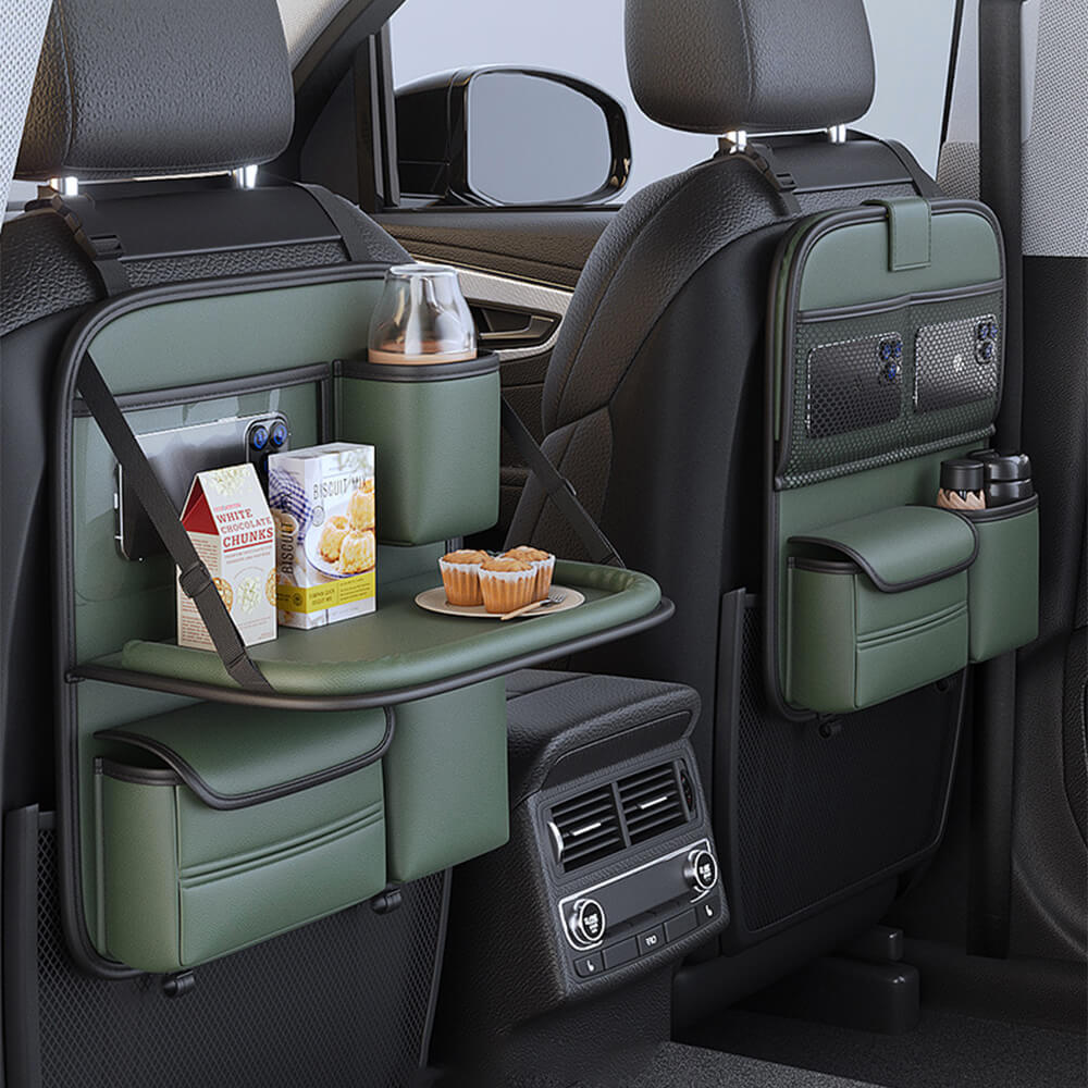Organizador plegable del asiento trasero del automóvil con mesa de bandeja
