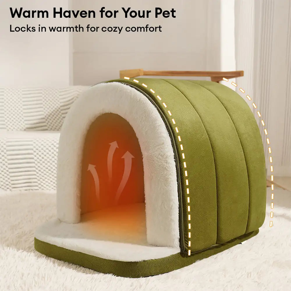 Cueva de estilo cálido para dormir profundamente, acogedora, casa para gatos y perros