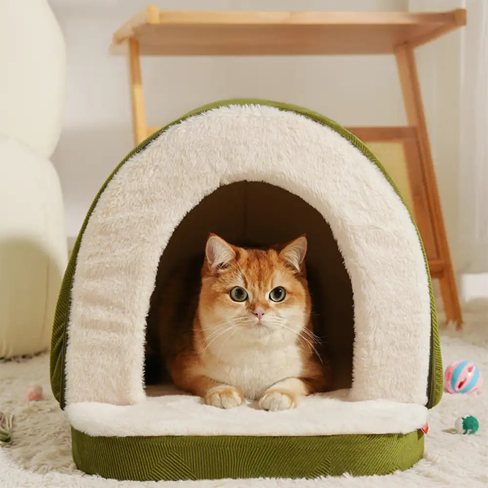 Cueva de estilo cálido para dormir profundamente, acogedora, casa para gatos y perros