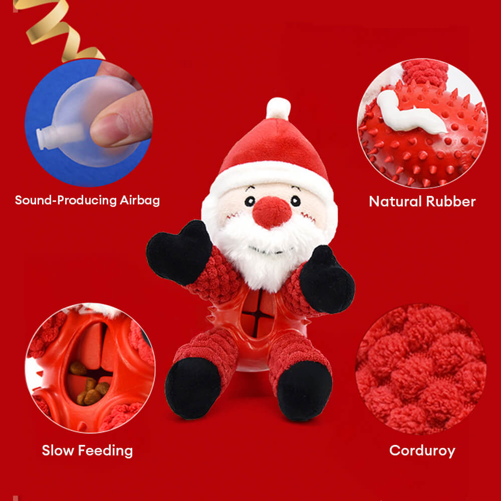 Toy de perro de perros interactivo de chirrido de goma de muñeca de muñeca de Navidad