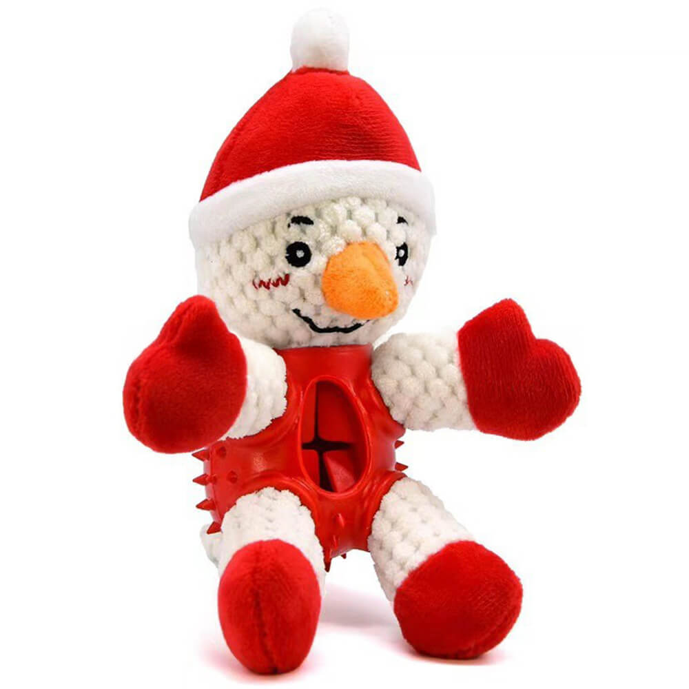 Toy de perro de perros interactivo de chirrido de goma de muñeca de muñeca de Navidad