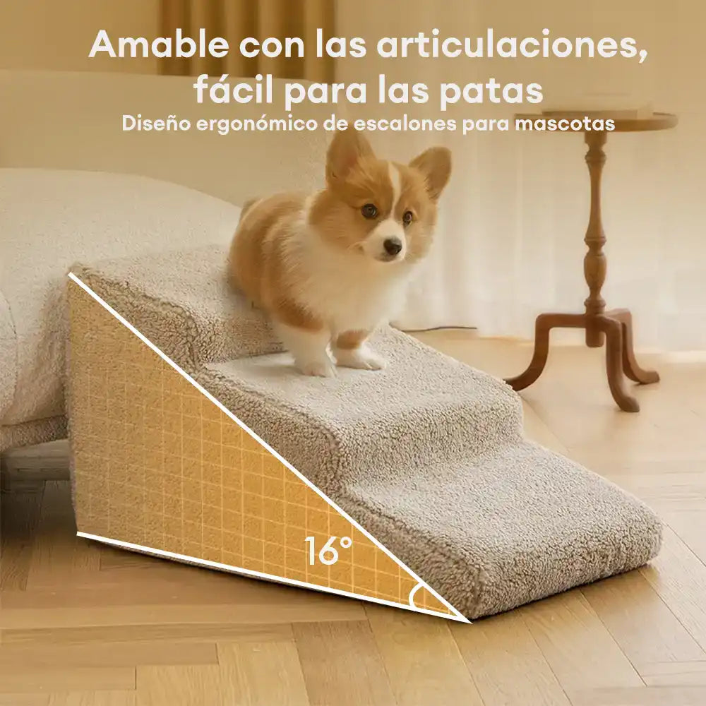 Ayuda para escalar para el acceso a la cama y el sofá Protección articular Rampa de perro blanda escalones