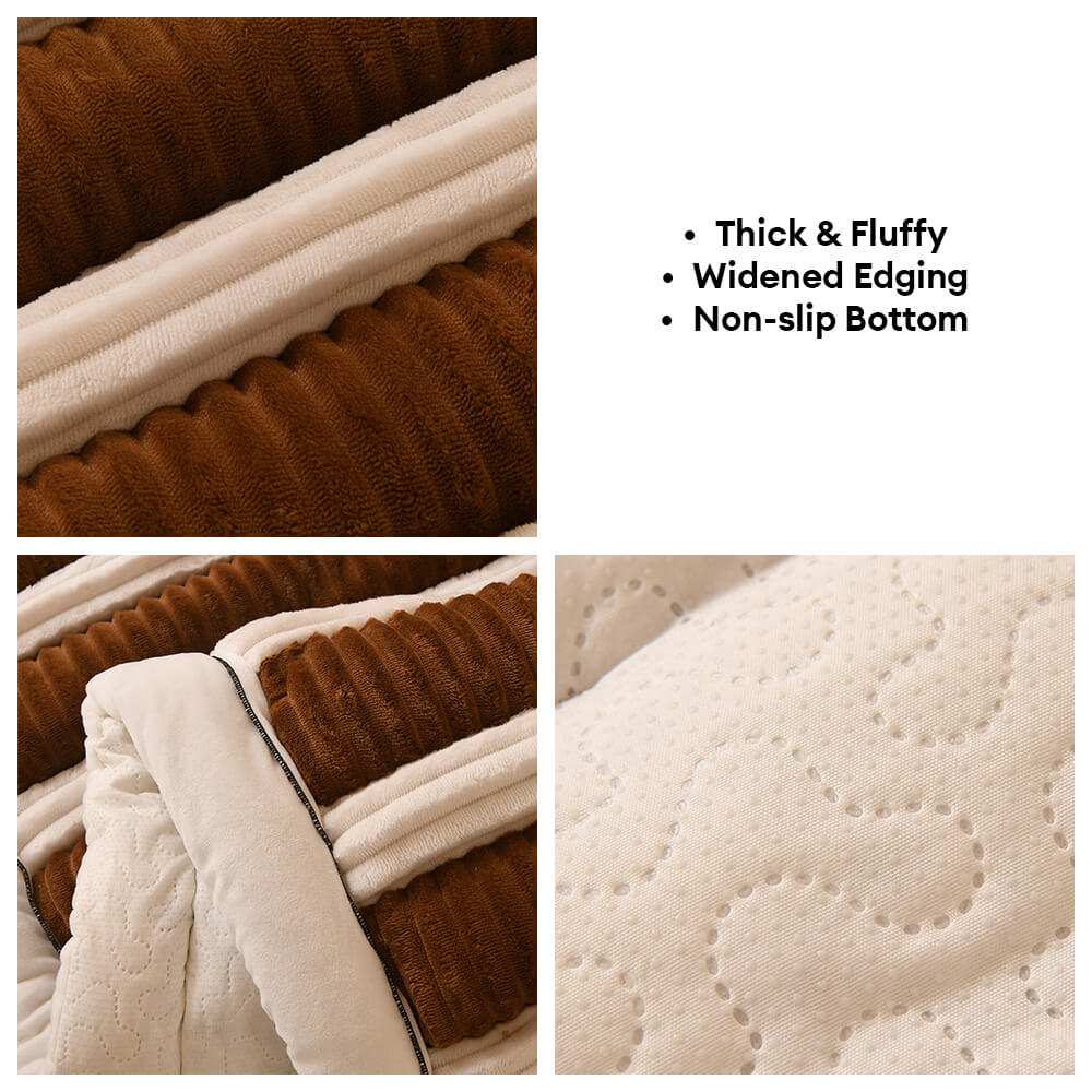 Confort Plush Plush Vegyed Striped Strip Couch Tapa de sofá