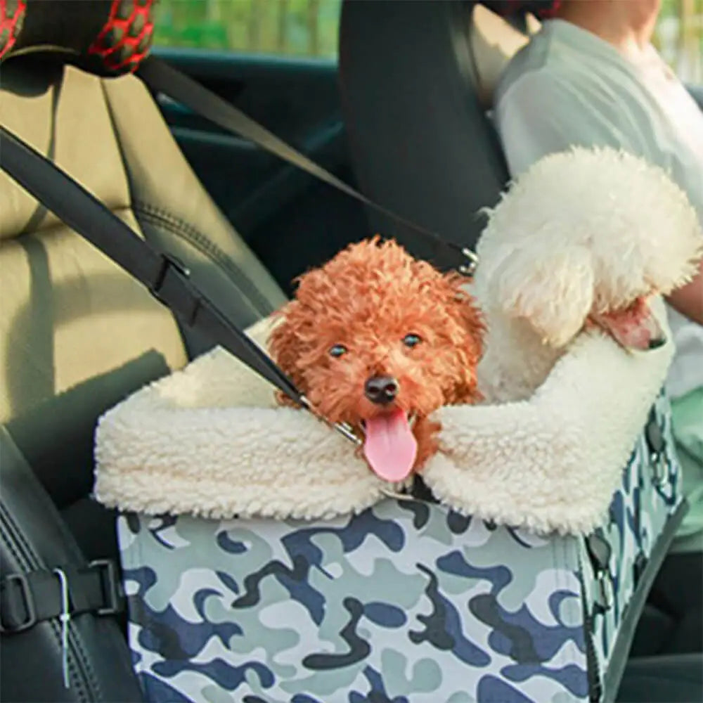 Asiento elevador de perro plegable y acogedor con forro lavable para la seguridad de mascotas pequeñas en los viajes
