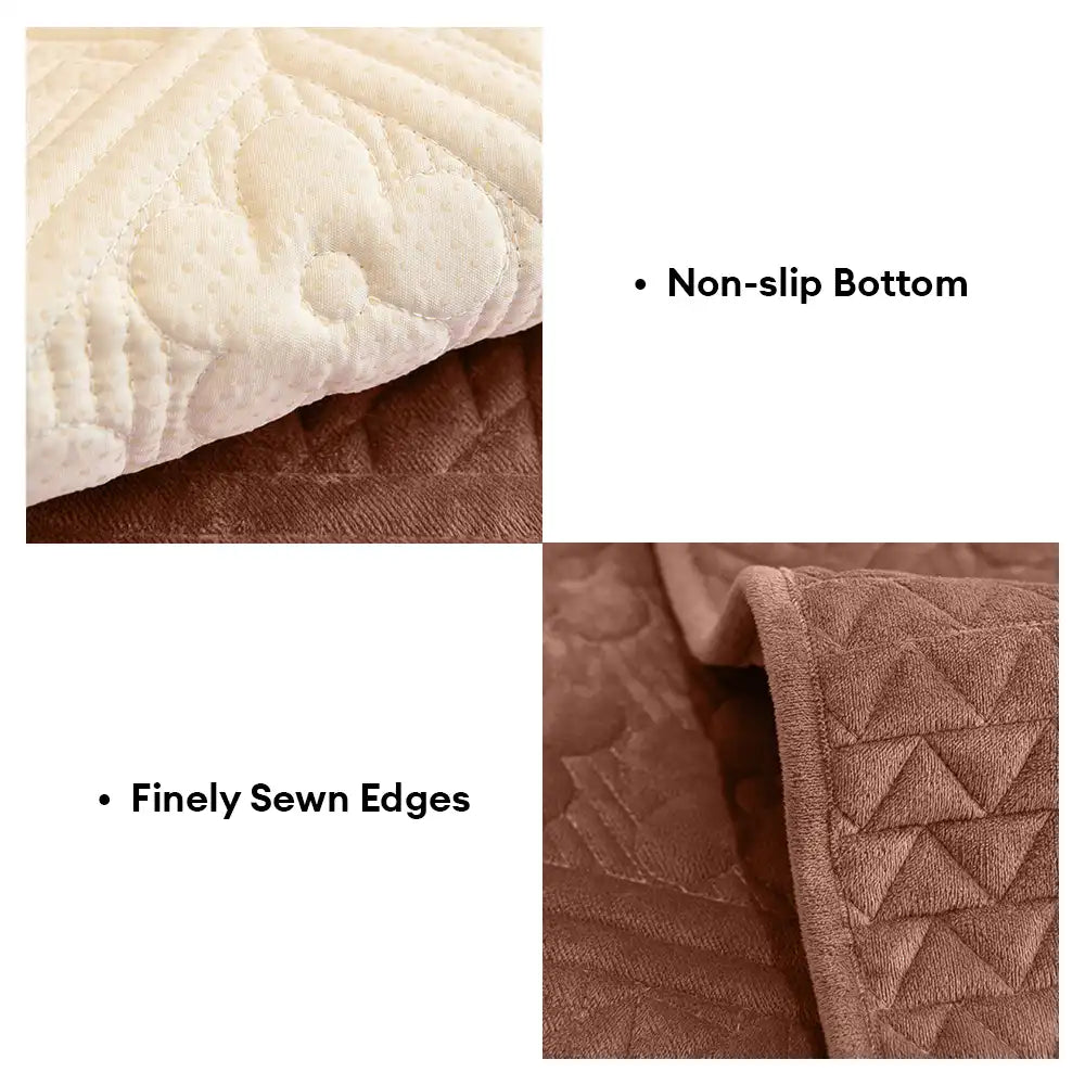 Patrón geométrico en relieve Plush suave acolchado Cubierta de sofá sin deslizamiento