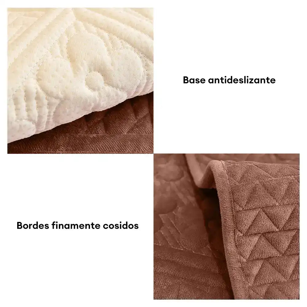 Funda de sofá suave de felpa acolchada con patrón geométrico en relieve antideslizante