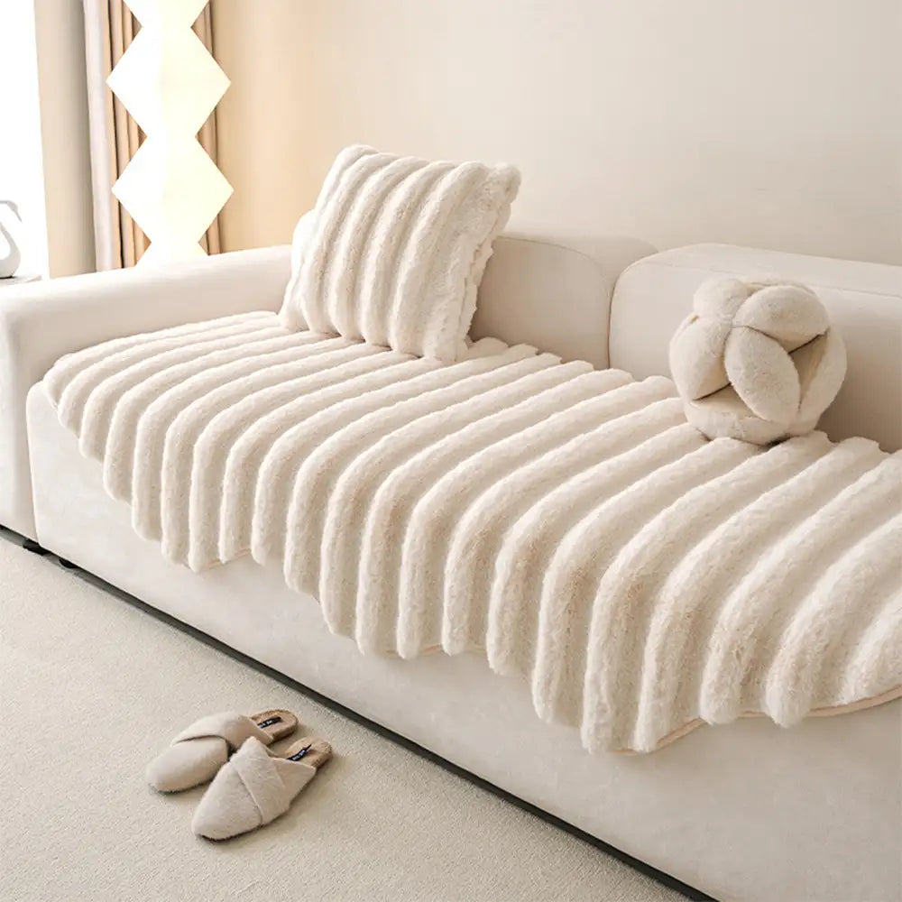 Cubierta decorativa para sofá de protección de muebles de felpa suave y cómoda