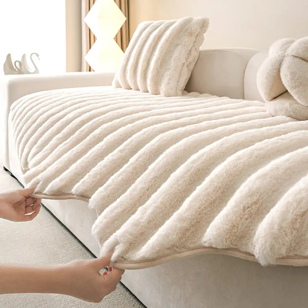 Cubierta decorativa para sofá de protección de muebles de felpa suave y cómoda