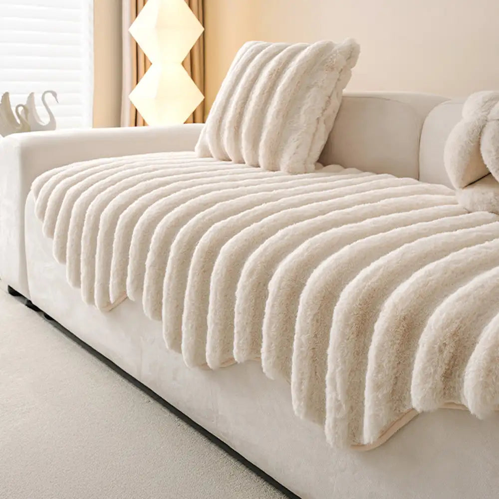 Cubierta decorativa para sofá de protección de muebles de felpa suave y cómoda