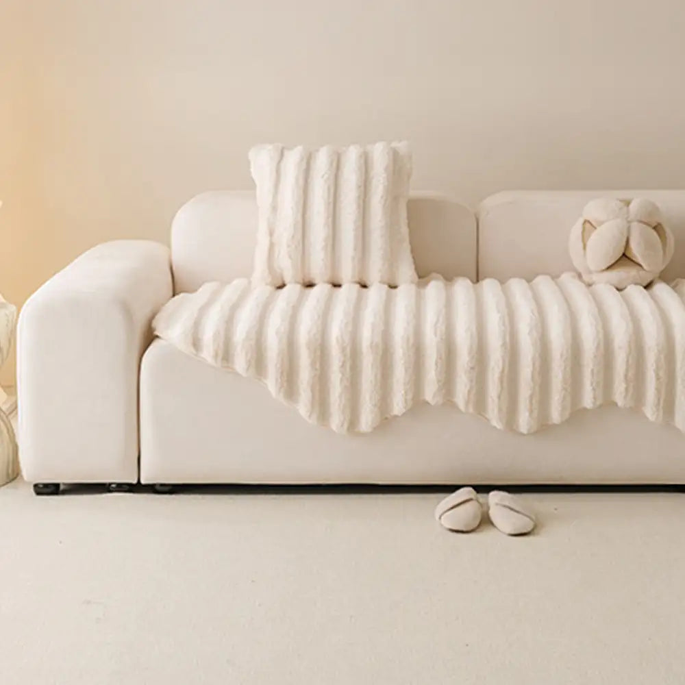 Cubierta decorativa para sofá de protección de muebles de felpa suave y cómoda