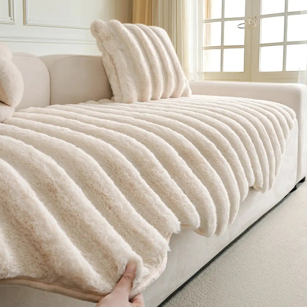 Cubierta decorativa para sofá de protección de muebles de felpa suave y cómoda