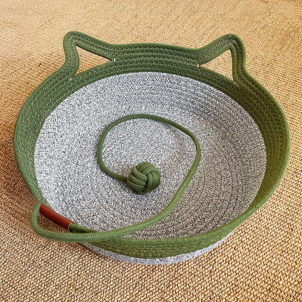 Cama nido para gatos tejida, duradera, multiusos y hecha a mano