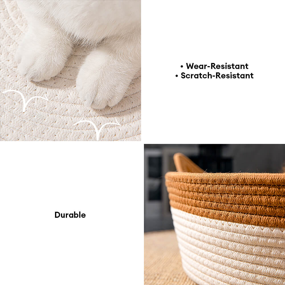 Cama nido para gatos tejida, duradera, multiusos y hecha a mano