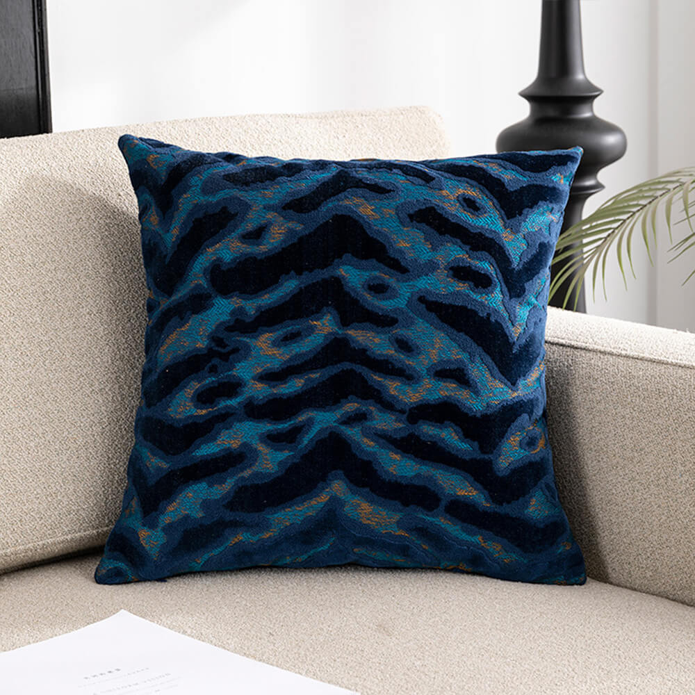 Oreiller de canapé de maison en velours coupé jacquard de luxe