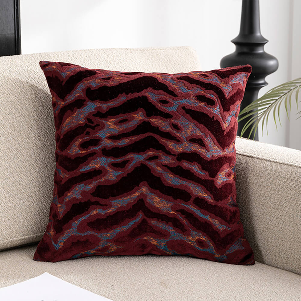 Oreiller de canapé de maison en velours coupé jacquard de luxe